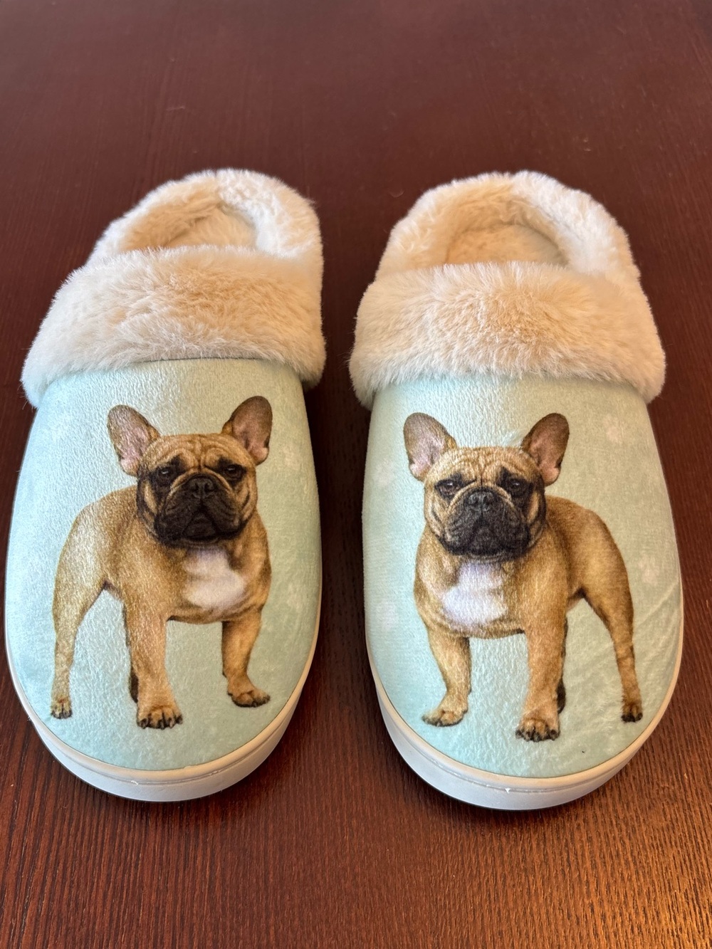 Snuggs Women's French Bulldog Slippers House Shoes Size L/XL (8.5-11) Non Slip